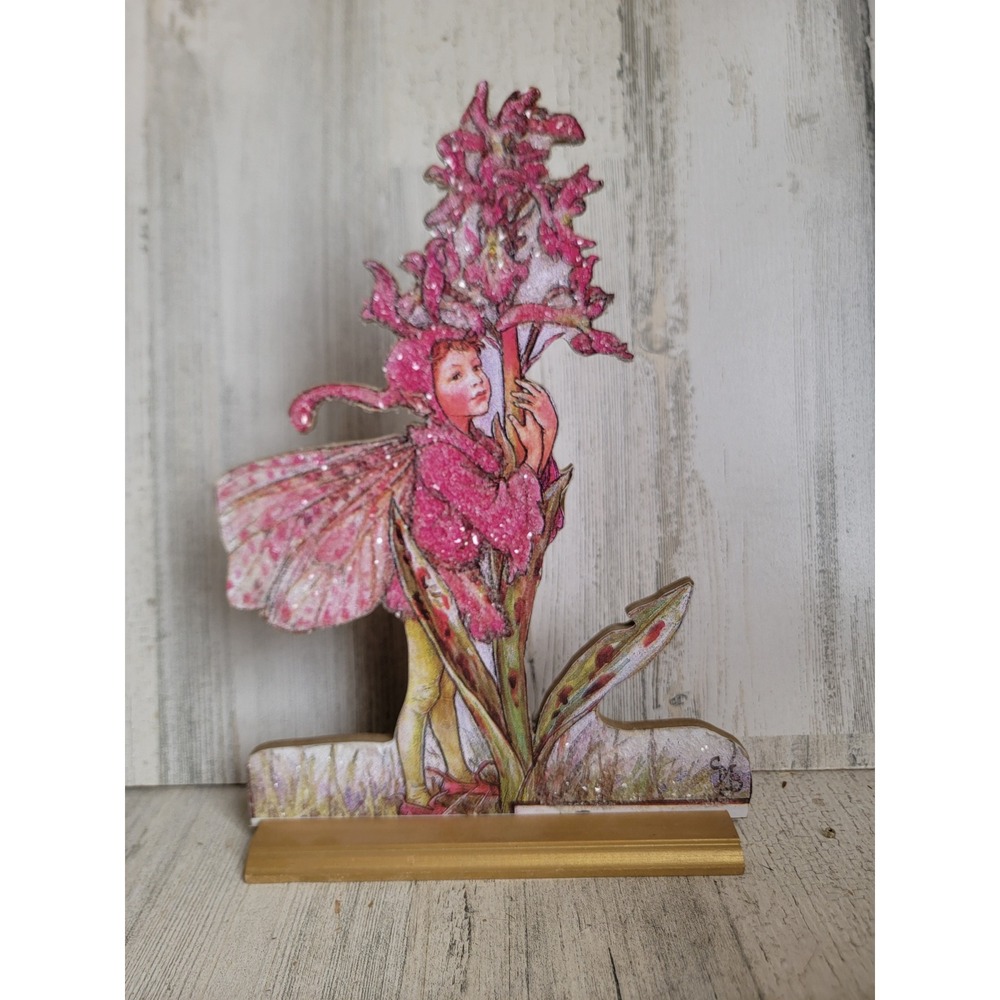 Vintage flower fairy red glitter unique garden floral home decor figure
